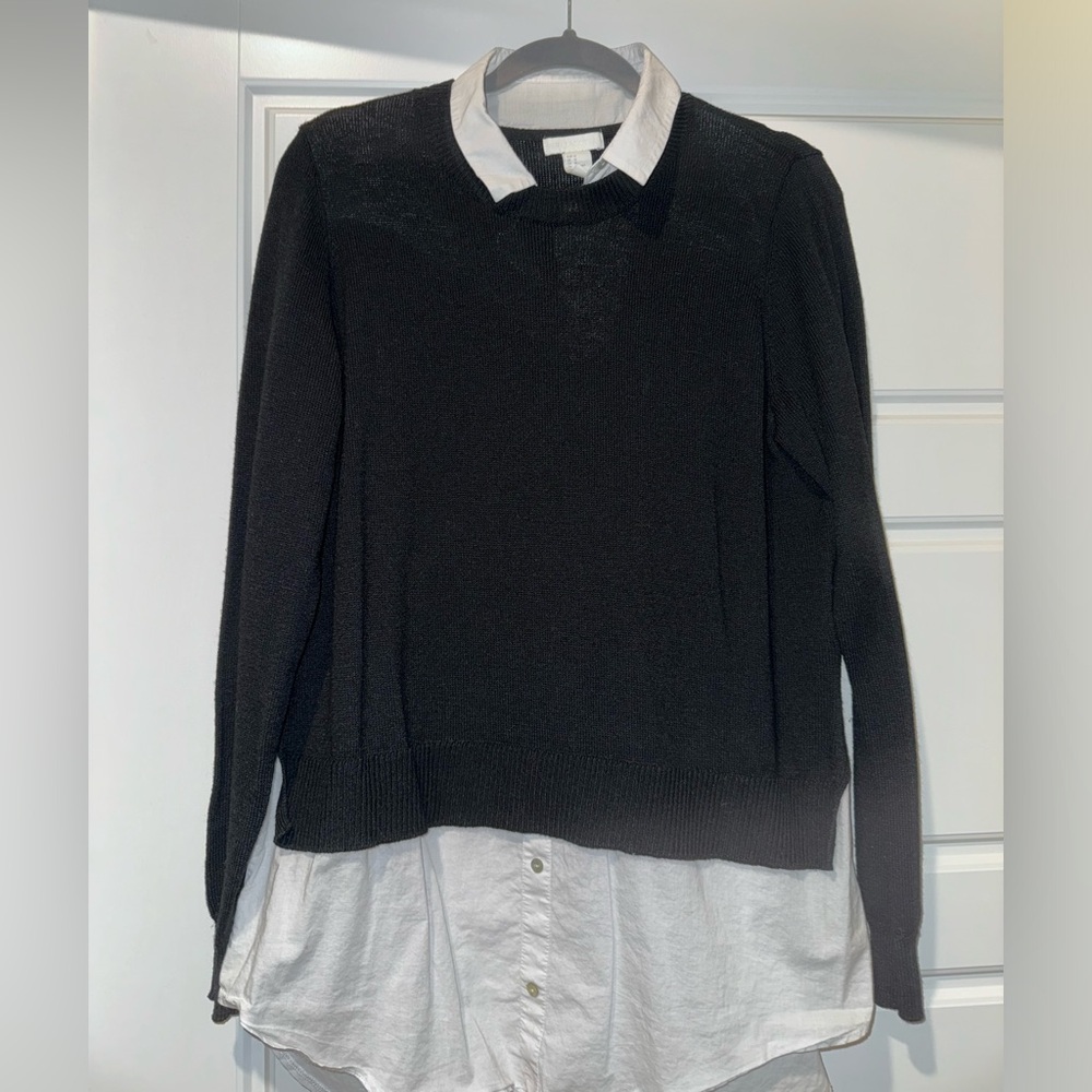 Layered button down/sweater top